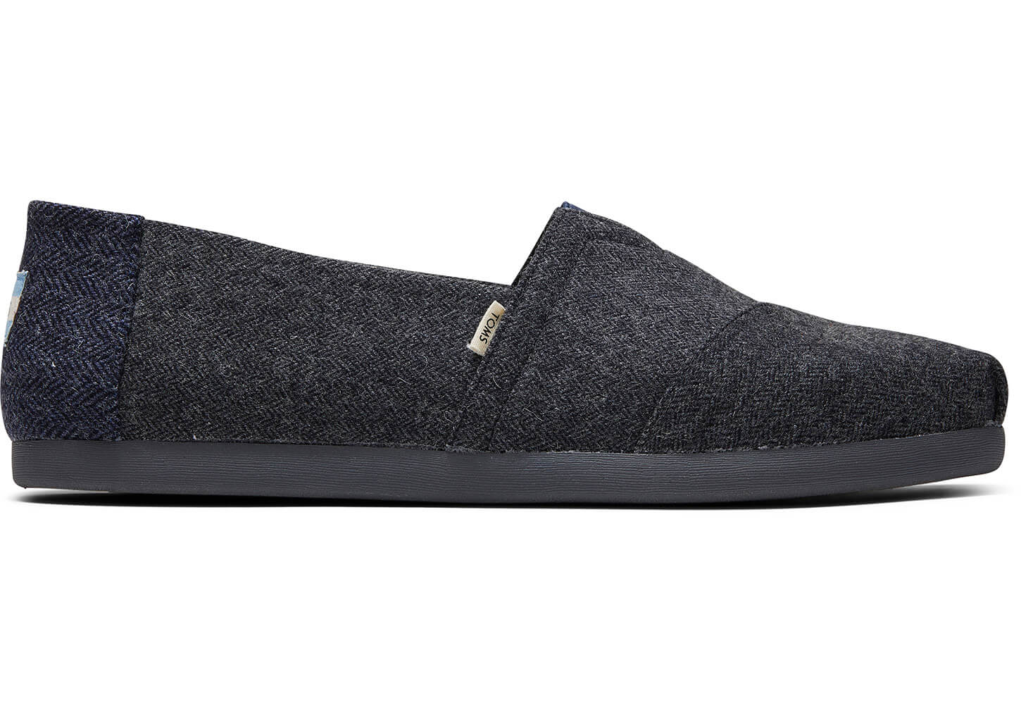 Toms Classics Forged Iron Herringbone - Mens Alpargata Espadrilles - Deep Grey - NZ - 197423FSD